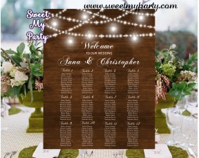 Rustic Wedding Seating Charts,Mason Jar Wedding Seating Plan,(030w)